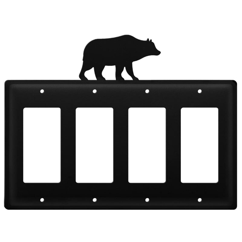 Wrought Iron Bear Quad GFCI Cover light switch covers lightswitch covers outlet cover switch covers