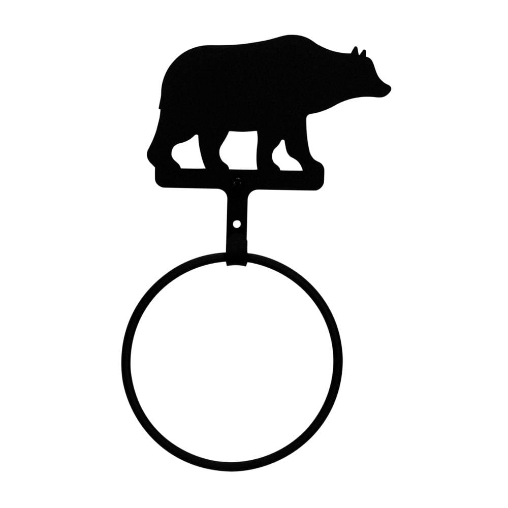 Wrought Iron Bear Towel Ring Towel Rack bathroom towel rails black wrought iron towel rack towel