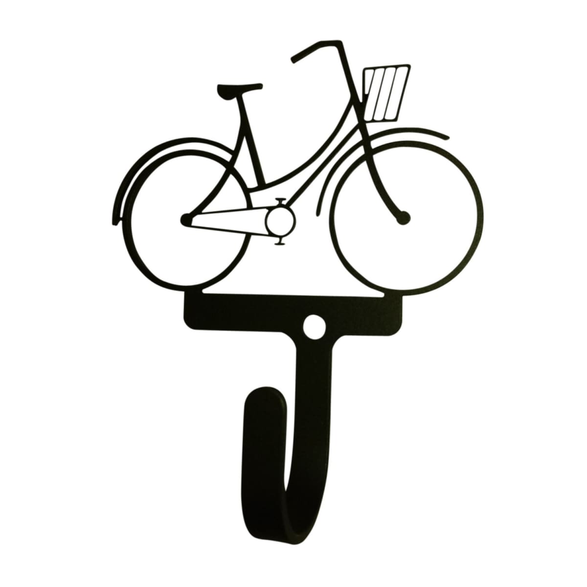 Decorative wrought iron bicycle wall hook