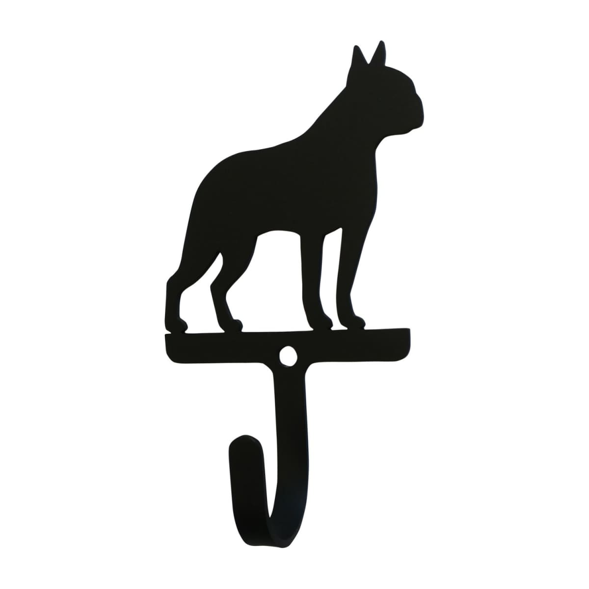 Wrought iron Boston Terrier dog wall hook decorative small