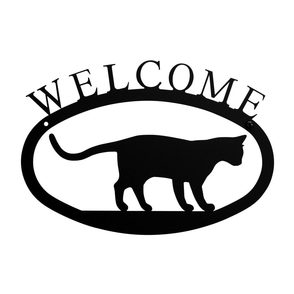 Wrought Iron Cat at Play Welcome Home Sign Small door signs outdoor signs welcome home sign welcome
