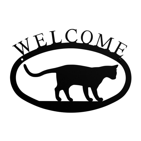 Wrought Iron Cat at Play Welcome Home Sign Small door signs outdoor signs welcome home sign welcome
