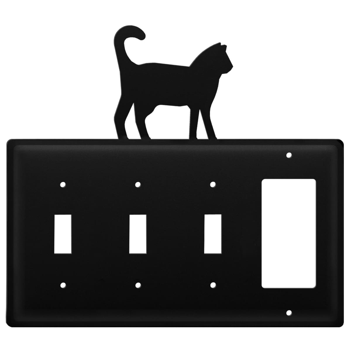 Wrought iron cat triple switch and GFCI cover