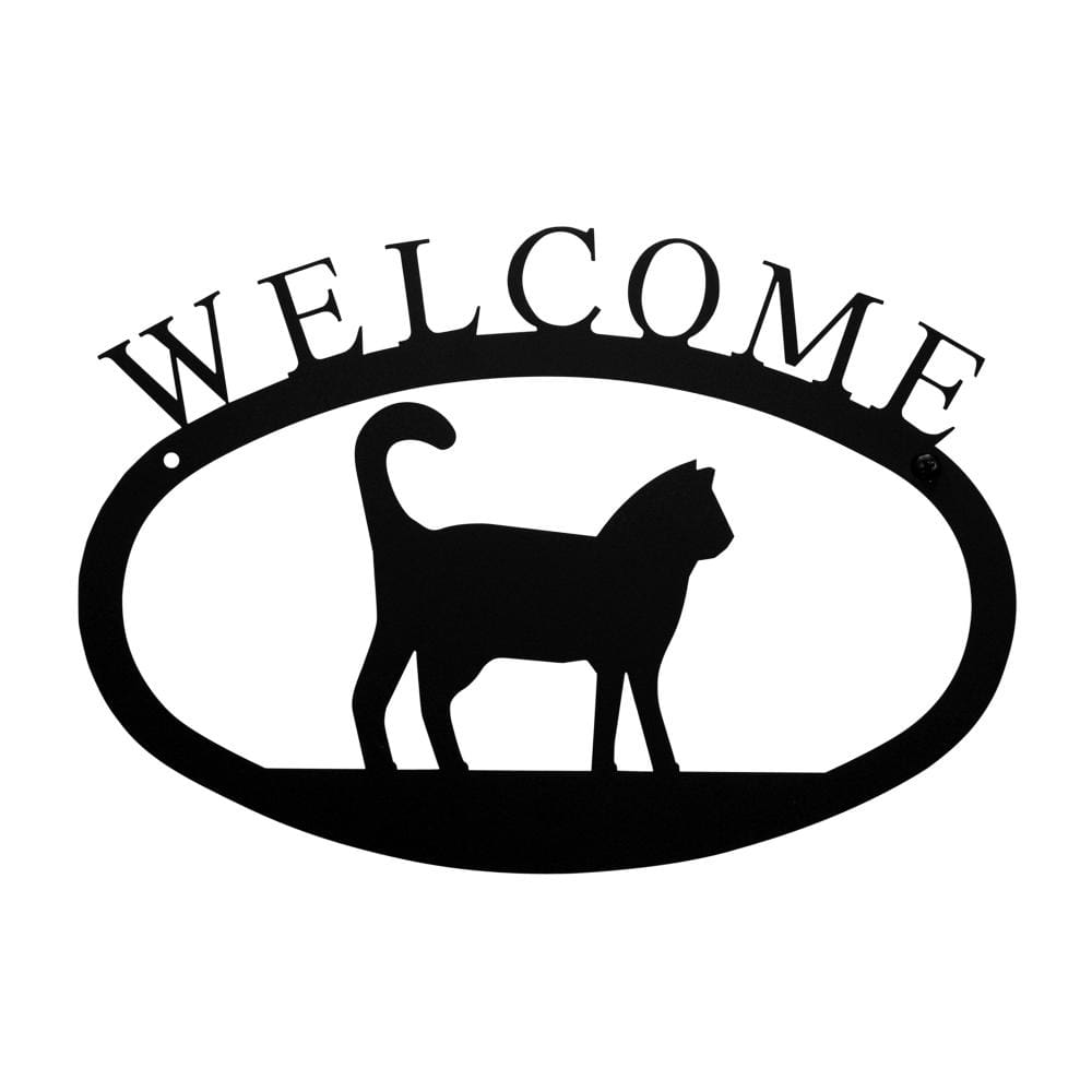 Wrought Iron Cat Welcome Home Sign Small door signs outdoor signs welcome home sign welcome home