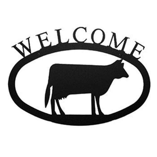 Wrought Iron Cow Welcome Home Sign Large door signs outdoor signs welcome home sign welcome home