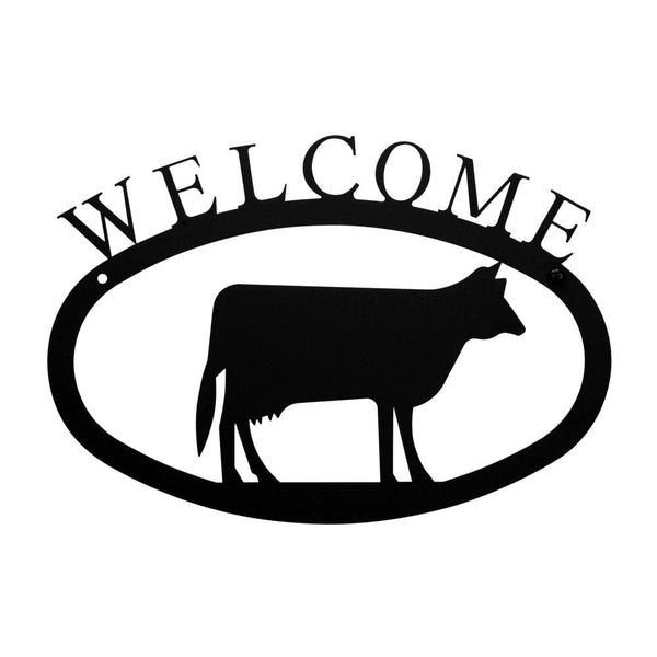 Wrought Iron Cow Welcome Home Sign Small door signs outdoor signs welcome home sign welcome home