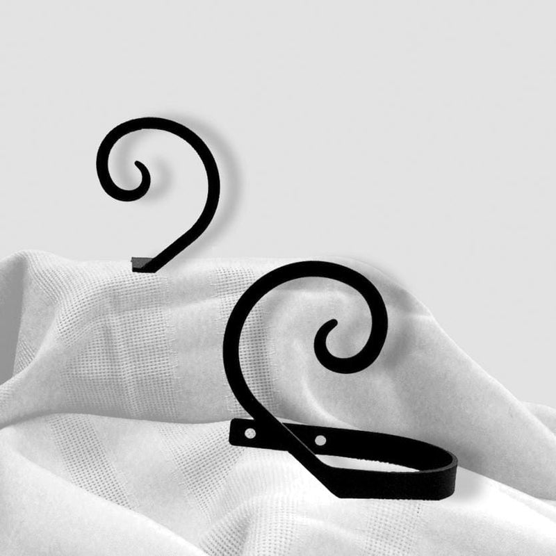 Wrought Iron Curl Curtain Tie Back Set curtain accessories curtain holdbacks curtain tie backs hold