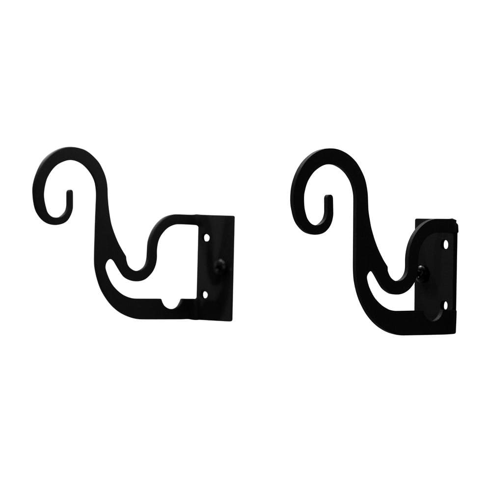 Wrought Iron Curtain Double & Triple Brackets For .5 Inch Rods curtain brackets curtain hardware