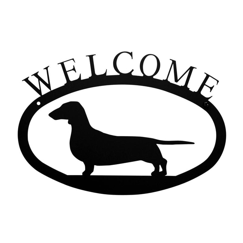 Wrought Iron Dachshund Dog Welcome Home Sign Small door signs outdoor signs welcome home sign