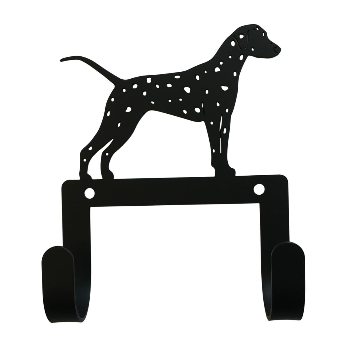 Wrought iron Dalmatian dog leash and collar wall hook