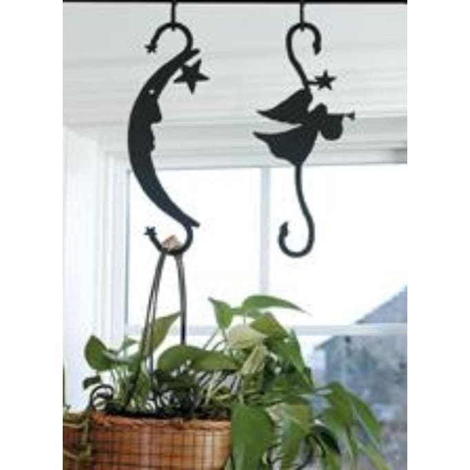 Wrought Iron Decorative Moon & Star S Hook garden hook hanging plant hooks plant hangers s hook