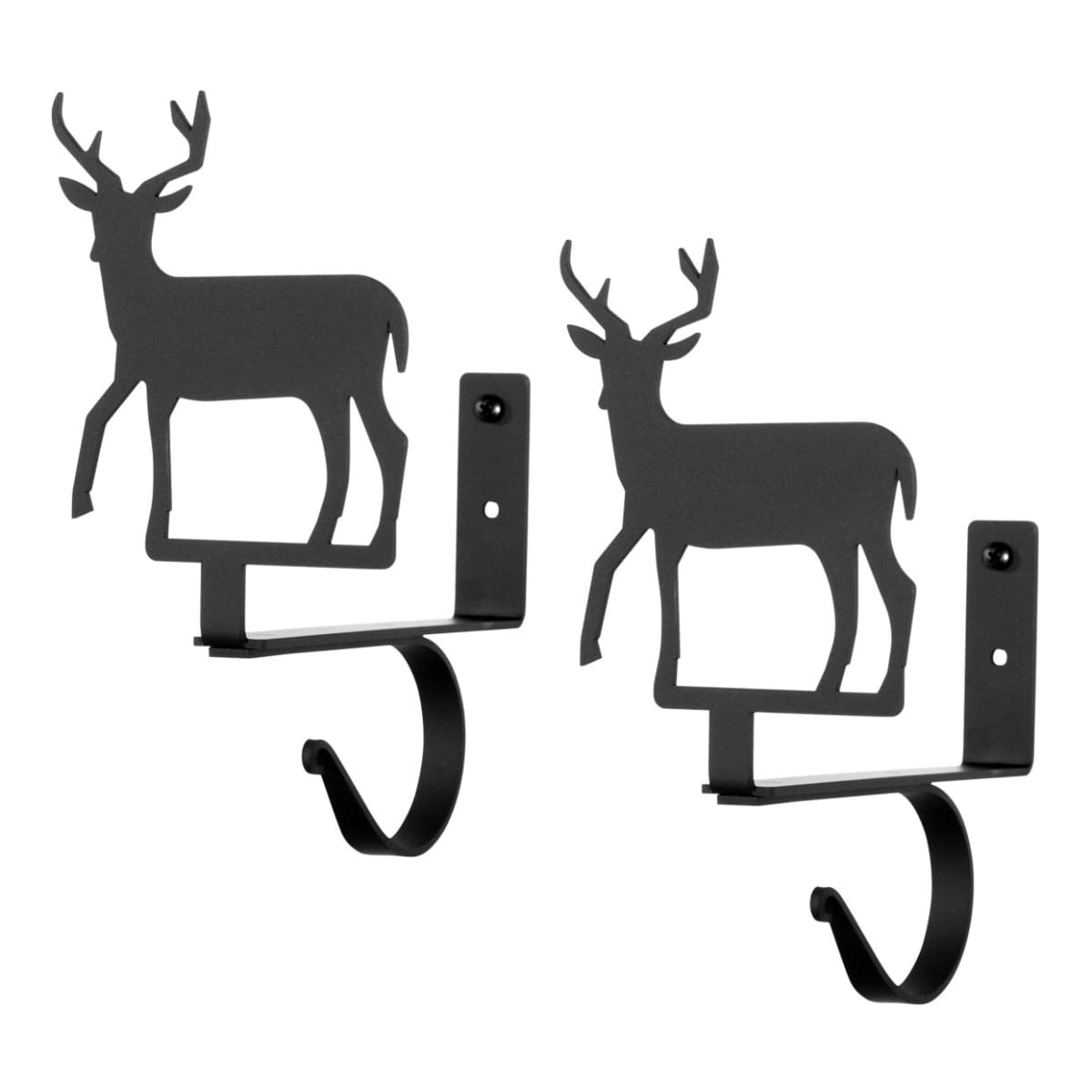 Wrought Iron Deer Curtain Curtain Rod & Shelf Brackets Set curtain rod shelf bracket featured