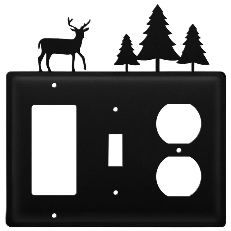 Wrought Iron Deer Pine Trees GFCI Switch Outlet Cover light switch covers lightswitch covers outlet