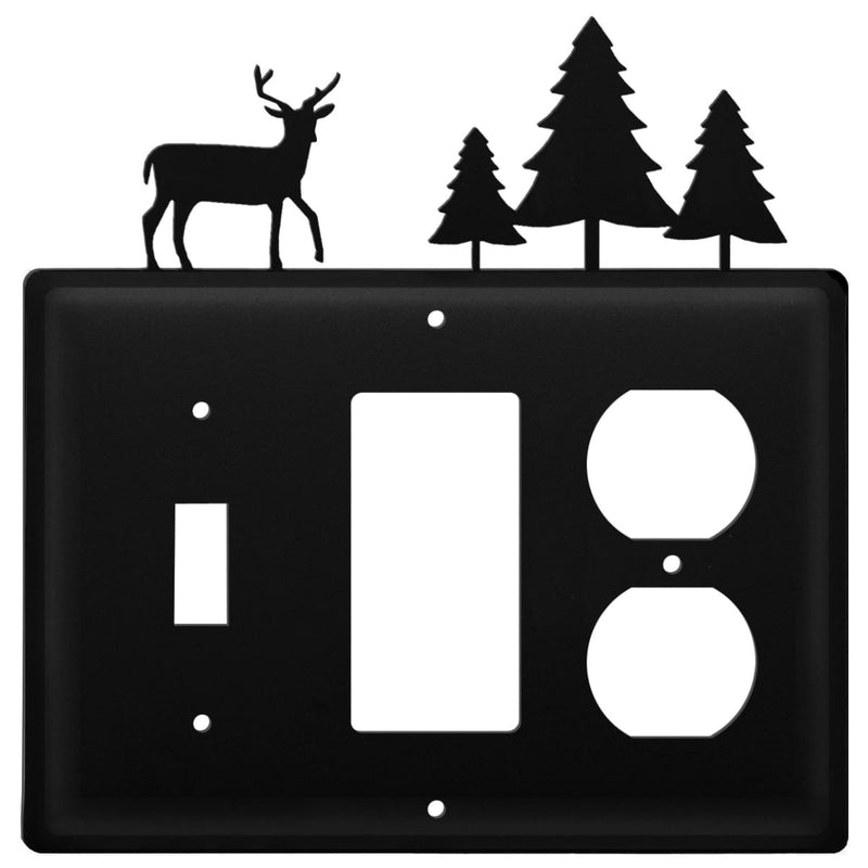 Wrought Iron Deer Pine Trees Switch GFCI Outlet Cover light switch covers lightswitch covers outlet