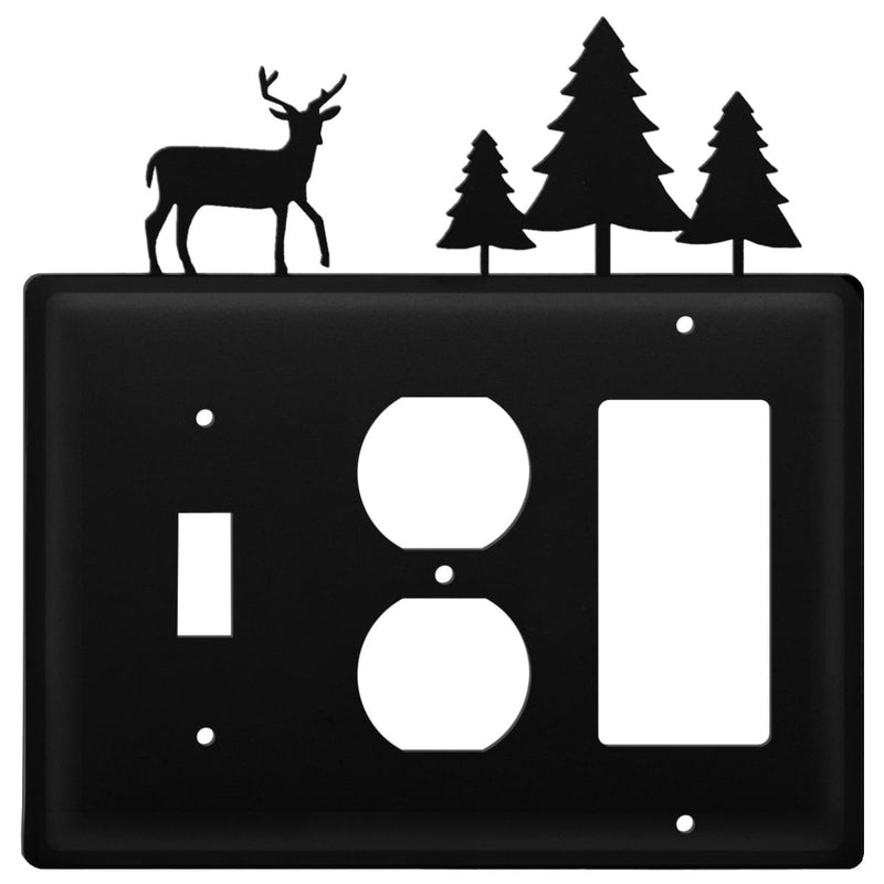 Wrought Iron Deer Pine Trees Switch Outlet GFCI Cover light switch covers lightswitch covers outlet