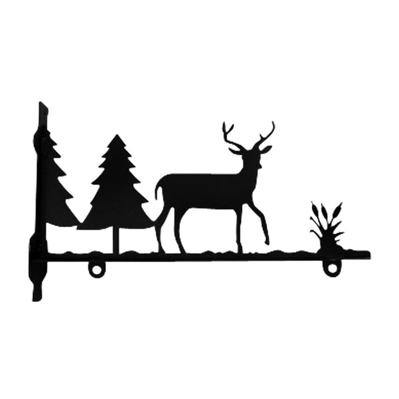 Wrought Iron Deer & Pines Sign Post Bracket 24 in decorative posts metal sign post pole sign real