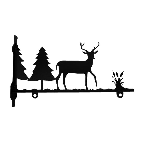 Wrought Iron Deer & Pines Sign Post Bracket 36in decorative posts metal sign post pole sign real