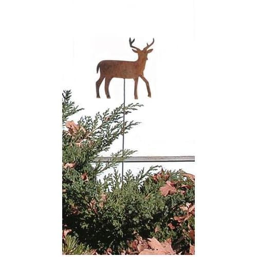 Wrought Iron Deer Rusted Garden Stake 35 In garden art garden decor garden ornaments garden stake