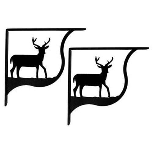 Wrought iron deer shelf brackets, decorative and sturdy