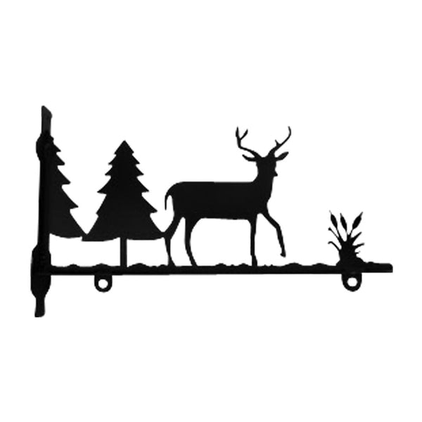 Wrought Iron Deer & Trees Sign Post Bracket 18in decorative posts metal sign post pole sign real