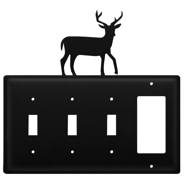 Wrought Iron Deer Triple Switch & GFCI new outlet cover Wrought Iron Deer Triple Switch & GFCI