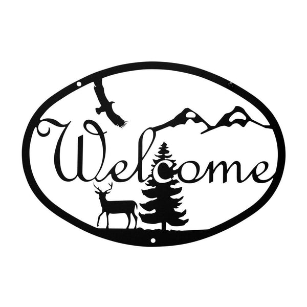 Wrought Iron Deer Welcome Home Sign Medium door signs outdoor signs welcome home sign welcome home