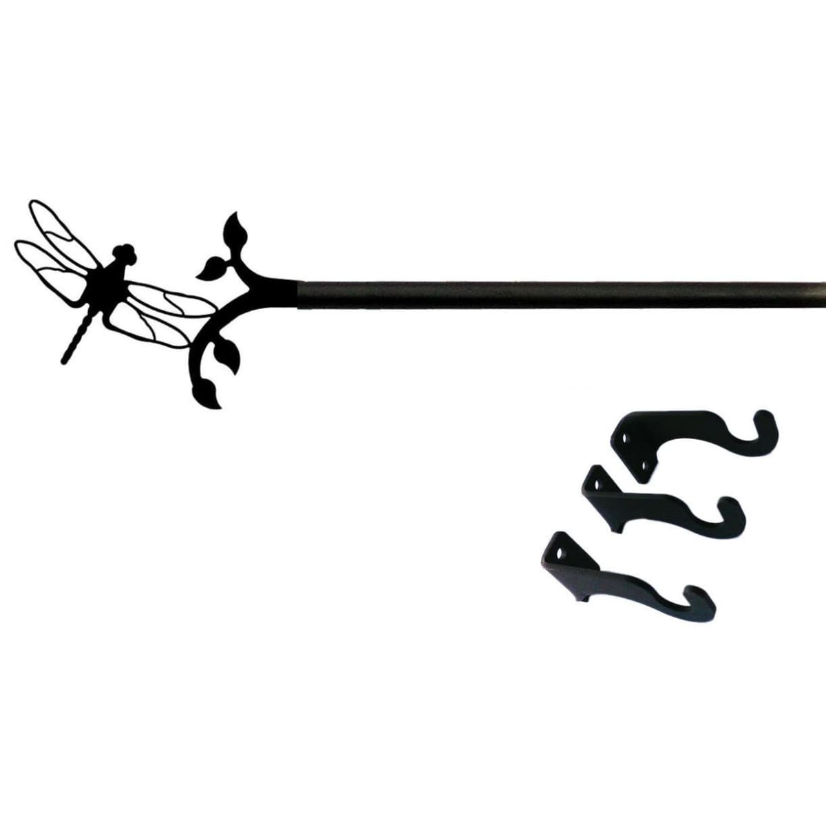 Wrought Iron Dragonfly Curtain Rod curtain poles curtain rails curtain rod dragonfly decor outdoor