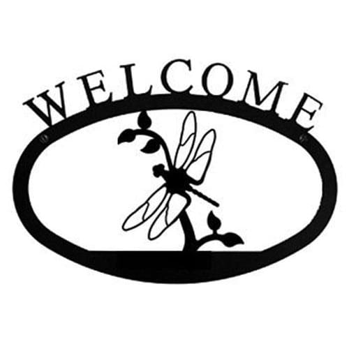 Wrought Iron Dragonfly Welcome Home Sign Large door signs outdoor signs welcome home sign welcome