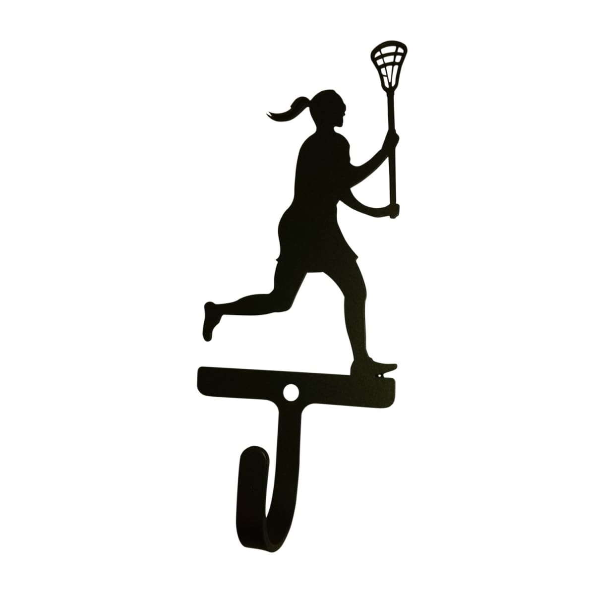 Wrought iron female lacrosse wall hook, decorative and small