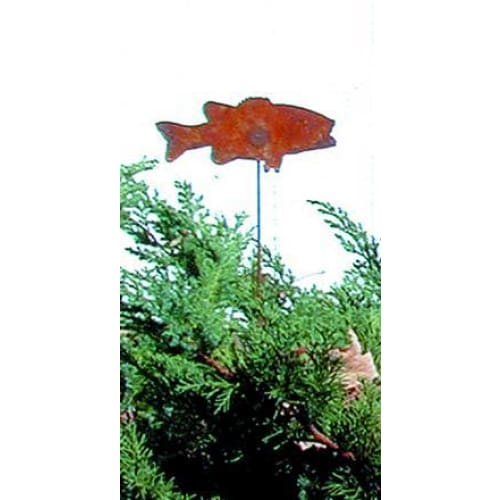 Wrought Iron Fish Rusted Garden Stake 35 Inches garden art garden decor garden ornaments garden