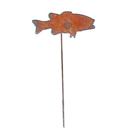 Wrought Iron Fish Rusted Garden Stake 35 Inches garden art garden decor garden ornaments garden