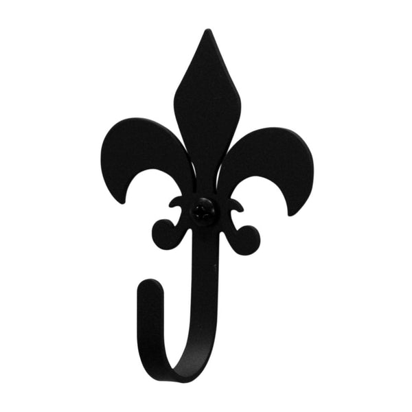 Wrought Iron Metal Fleur de Lis Wall Hook Decorative Xsmall