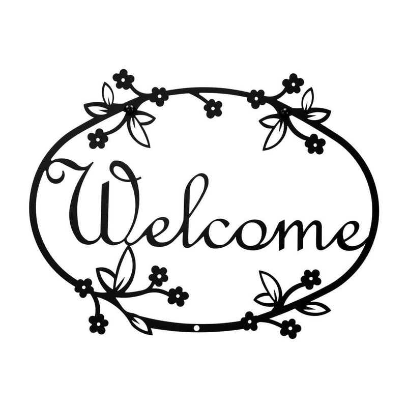 Wrought Iron Floral Welcome Home Sign Medium door signs outdoor signs welcome home sign welcome home
