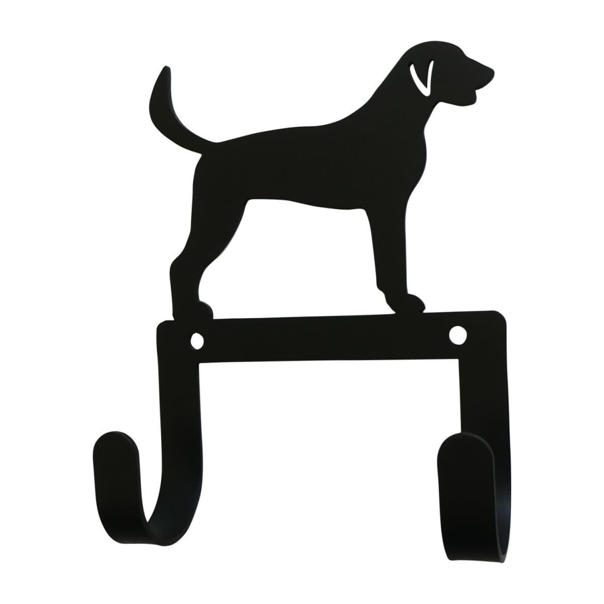 Wrought iron fox hound dog leash and collar wall hook