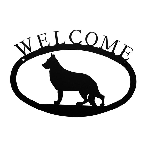 Wrought Iron German Shepard Dog Welcome Home Sign Small door signs outdoor signs welcome home sign
