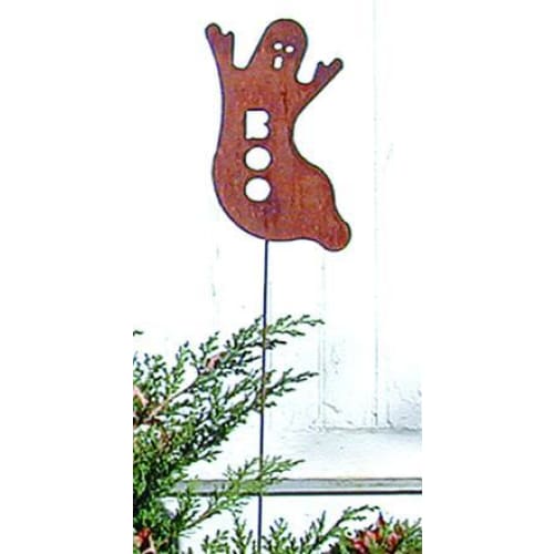 Wrought Iron Ghost Rusted Garden Stake 35 Inches Autumn Decorations garden art garden decor garden