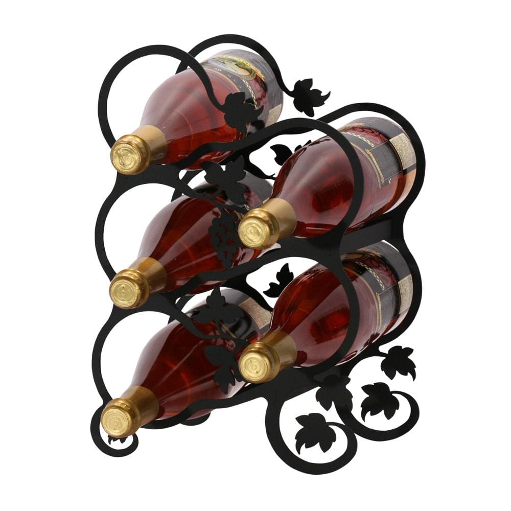 Wrought Iron Grapevine leaf Wine Rack 5 bottle wine bottle and glass holder wine bottle holder wine