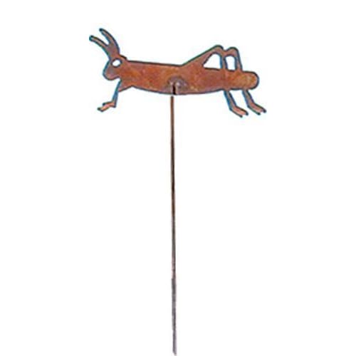 Wrought Iron Grasshopper Rusted Garden Stake 35 Inches garden art garden decor garden ornaments