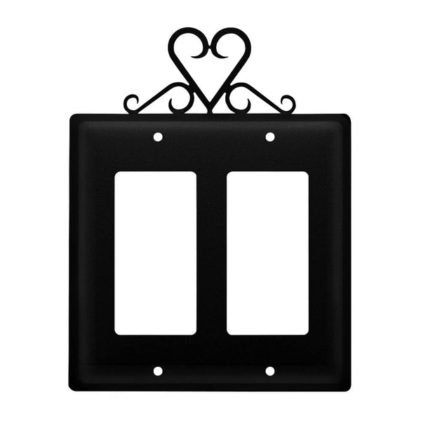 Wrought Iron Heart Double GFCI Cover light switch covers lightswitch covers outlet cover switch