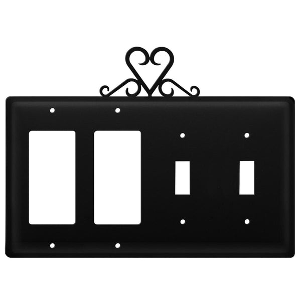 Wrought Iron Heart Double GFCI Double Switch Cover light switch covers lightswitch covers outlet