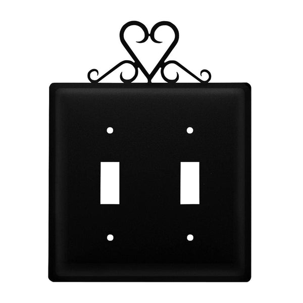Wrought Iron Heart Double Switch Cover light switch covers lightswitch covers outlet cover switch