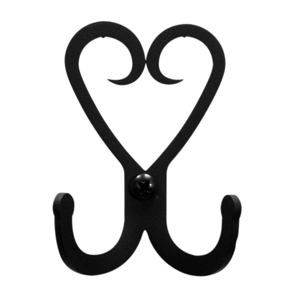 Wrought Iron Heart Double Wall Hook coat hooks door hooks heart hook hook Valentines Day Gift Ideas