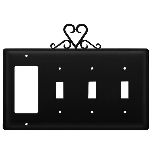 Wrought Iron Heart GFCI Triple Switch Cover light switch covers lightswitch covers outlet cover