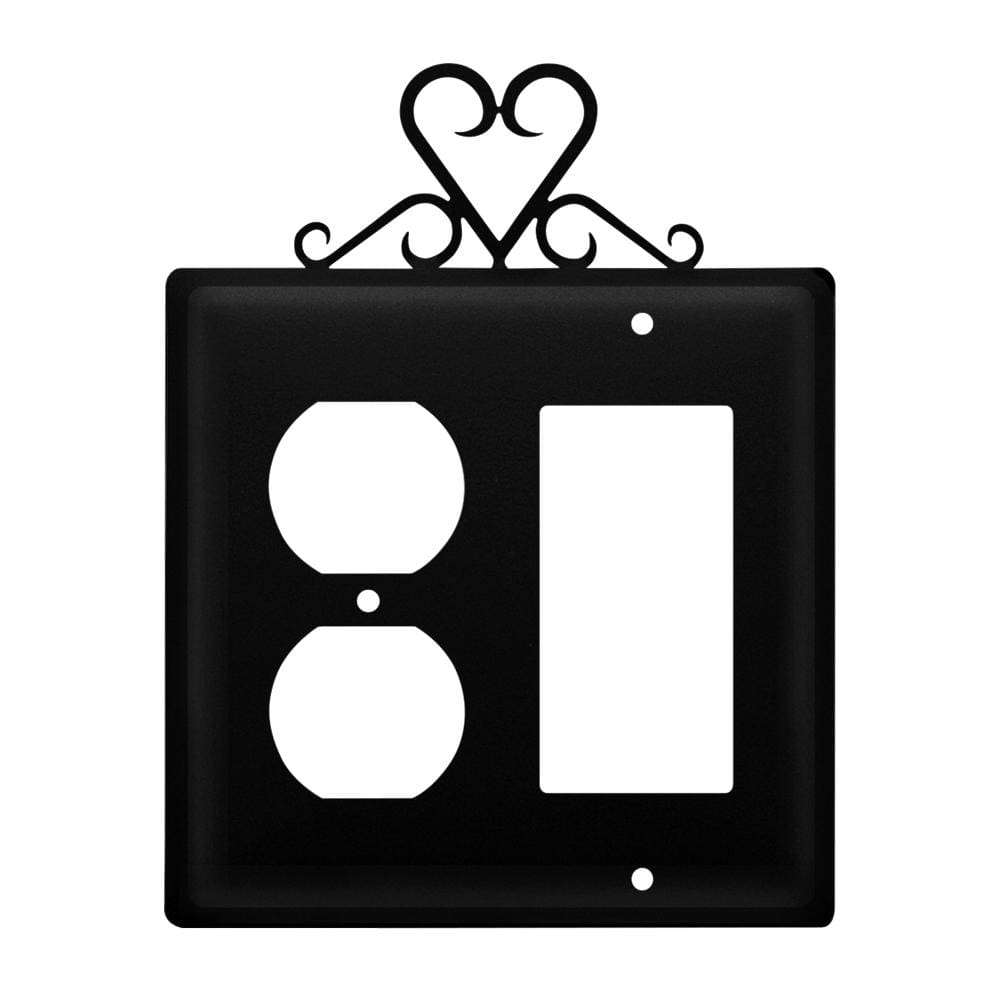 Wrought iron metal heart outlet cover with GFCI design