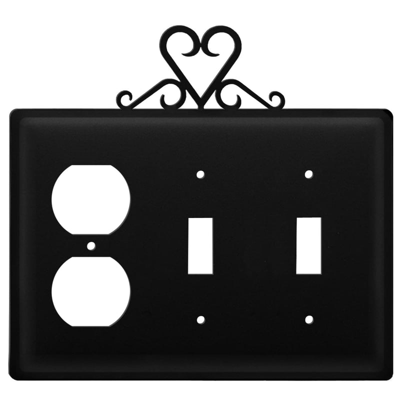 Wrought Iron Heart Outlet Double Switch Cover light switch covers lightswitch covers outlet cover
