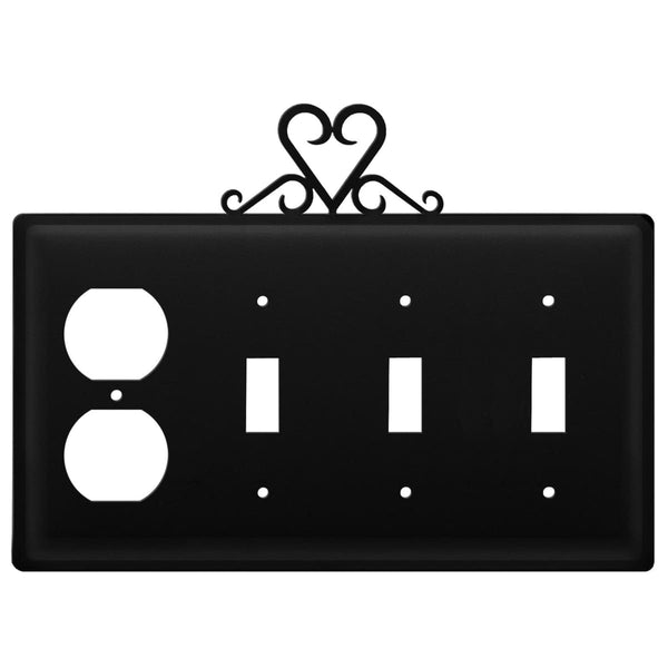 Wrought Iron Heart Outlet Triple Switch Cover light switch covers lightswitch covers outlet cover