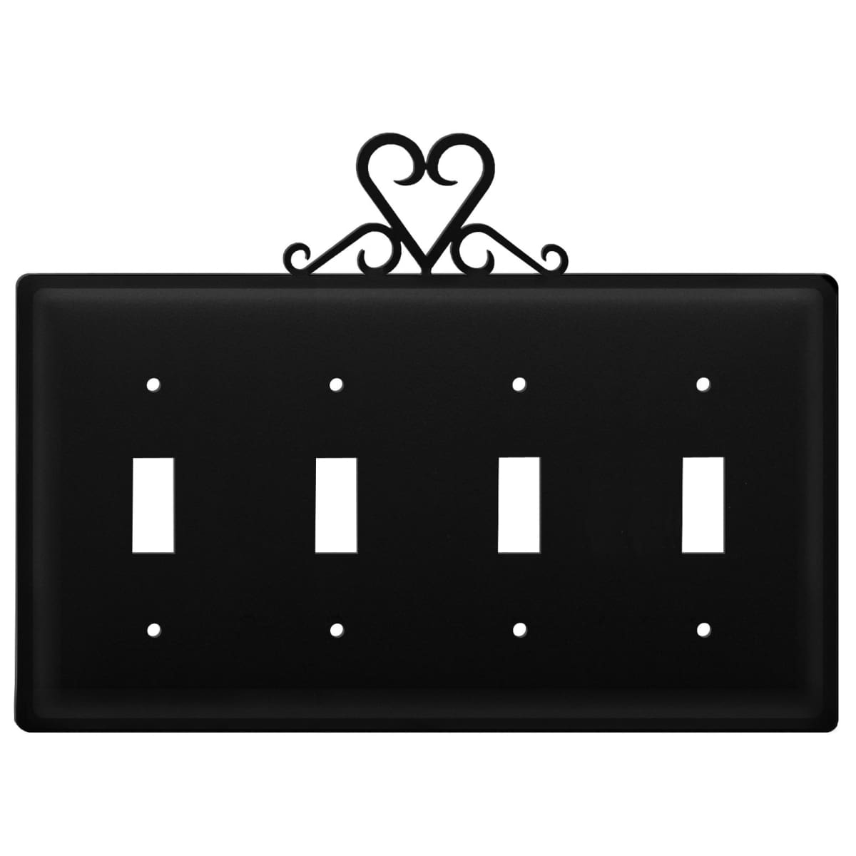 Wrought Iron Heart Quad Switch Cover light switch covers lightswitch covers outlet cover switch