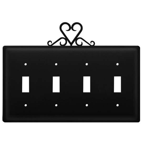 Wrought Iron Heart Quad Switch Cover light switch covers lightswitch covers outlet cover switch