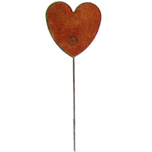 Wrought Iron Heart Rusted Garden Stake 35 Inches garden art garden decor garden ornaments garden