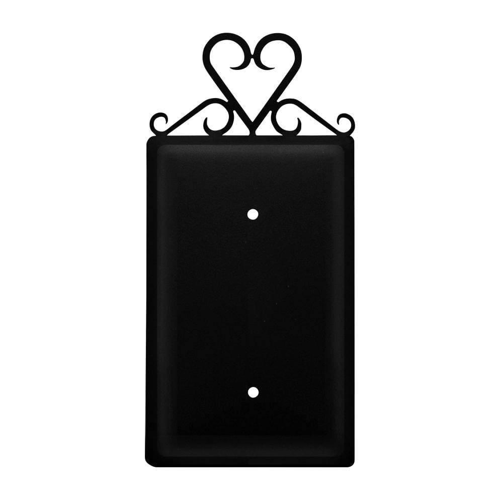 Wrought iron heart single blank outlet cover